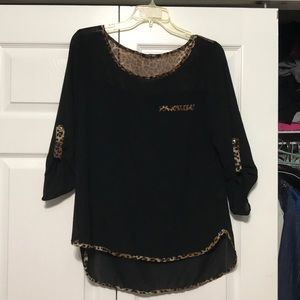 Black & cheetah blouse